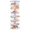 7-Tier Rotating Shoe Rack Tower 360Â° Spinning Shoe Display Carousel White