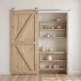 8FT Sliding Barn Door Hardware Kit, 330 LBS Weight Capacity, Compatible with 42 to 48 Inches Width & 1-3/8 to 1-3/4 Inches Thick