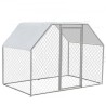 Metal Chicken Coop, 9.5'x6.5'x6' Large Walk-in Hen House with Cover, Galvanized Steel Poultry Run Extension with Lockable Door,