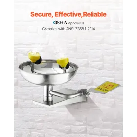 Eyewash Emergency Face Eye Washing Station Stainless Steel Wall-Mounted