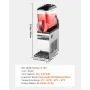 Commercial Frozen Drink Maker, 15L Single Tank Slushy Machine, 60 Cups Stainless Steel Margarita Smoothie Frozen Drink Machine, 