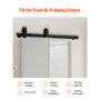 Bi-Folding Sliding Barn Door Hardware Track Kit, 36" Top Mount Track Kit, Slide Smoothly & Quietly, Heavy Duty, Easy to Install,