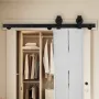 Bi-folding glidende stalddør hardware spor kit 36 ​​"til to 16"