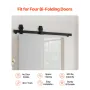 Bi-folding glidende stalddør hardware spor kit 40 "til to 18"