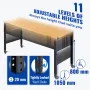 Workbench Adjustable Height, 155 x 51 cm Garage Table with 80 – 105 cm Heights & 720KG Capacity, with Power Outlets & Hardwood T