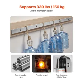 5FT Sliding Barn Door Hardware Kit for Single Sliding Barn Door Silver