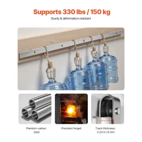 6FT Sliding Barn Door Hardware Kit for Single Sliding Barn Door Silver