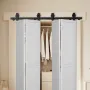 Bi-folding glidende stalddør hardware spor kit 52 "til fire 12"