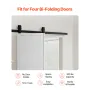 Bi-folding glidende stalddør hardware spor kit 52 "til to 24"