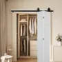 Bi-Folding Sliding Barn Door Hardware Track Kit, 52" Top Mount Track Kit, Slide Smoothly & Quietly, Heavy Duty, Easy to Install,