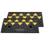 Rubber Curb Ramp 2 Pack, 4.3" Rise Height Heavy-Duty 33069 lbs/15 T Capacity Threshold Ramps, Driveway Ramps with Stable Grid St