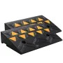 Rubber Curb Ramp 2 Pack, 4.3" Rise Height Heavy-Duty 33069 lbs/15 T Capacity Threshold Ramps, Driveway Ramps with Stable Grid St