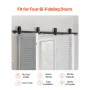 Bi-folding glidende stalddør hardware spor kit 64 "til fire 15"