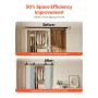 Bi-Folding Sliding Barn Door Hardware Track Kit, 64" Top Mount Track Kit, Slide Smoothly & Quietly, Heavy Duty, Easy to Install,