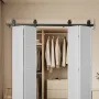 Bi-folding glidende stalddør hardware spor kit 64 "til fire 15"