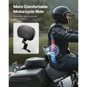 Motorcykel ryglæn sissy bar til Harley-Davidson turnerer 310 mm