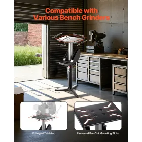 Bench Grinder Stand Bench Grinder Floor Pedestal 5-niveau Højde Justerbar