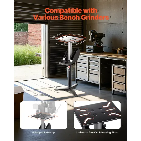 Bench Grinder Stand Bench Grinder Floor Pedestal 5-niveau Højde