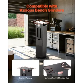 Bench Grinder Stand Grinder Vise Floor Pedestal 28 x 17 cm Mounting Plate