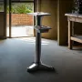 Bench Grinder Stand, Heavy-Duty Grinder and Vise Floor Pedestal with 27 x 27 cm Mounting Plate, Pre-Cut Mounting Slots & Water P