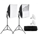 Softbox Lighting Kit 24 in x 24 in 30W 5500K LED Bulbs Adjustable Stand