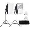 Softbox Lighting Kit 24 i x 24 i 30W 5500K LED -pærer Justerbar stativ