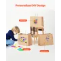Kraft Paper Bags with Handles, 100Pcs 16 x 6 x 12 in, Large Paper Grocery Bags, Reusable & Recycled Take-Out Sacks, Plain Party 