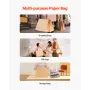 Kraft Paper Bags with Handles, 100Pcs 16 x 6 x 12 in, Large Paper Grocery Bags, Reusable & Recycled Take-Out Sacks, Plain Party 