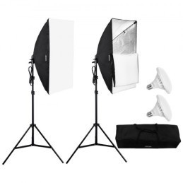 Softbox Lighting Kit 20 i x 28 i 30W 5500K LED -pærer Justerbar stativ