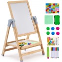 2-i-1 Kids Art Easel-dobbeltsidet træ magnetisk tavle tavle
