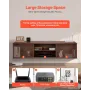 Floating TV Stand, 60" Wall Mount Entertainment Center with Adjustable Shelf & Sliding Doors, 2 Tiers Floating TV Shelf with Sto