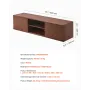 Floating TV Stand, 60" Wall Mount Entertainment Center with Adjustable Shelf & Sliding Doors, 2 Tiers Floating TV Shelf with Sto