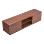Floating TV Stand, 60" Wall Mount Entertainment Center with Adjustable Shelf & Sliding Doors, 2 Tiers Floating TV Shelf with Sto
