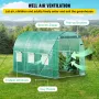 Walk-in Tunnel Greenhouse, 304.8 x 213.4 x 213.4 cm Portable Plant Hot House w/ Galvanized Steel Hoops, 1 Top Beam, Diagonal Pol