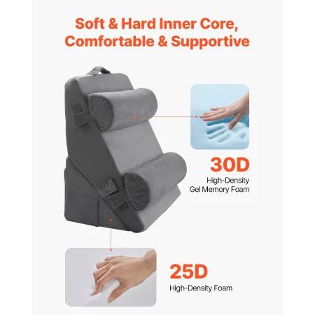 Wedge Pillow for Sleeping, 4 Pcs Adjustable Orthopedic Bed Wedge Set, Support Arm Leg Neck Shoulder, Post Surgery Pillow for Bac