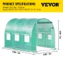 Walk-in Tunnel Greenhouse, 304.8 x 213.4 x 213.4 cm Portable Plant Hot House w/ Galvanized Steel Hoops, 1 Top Beam, Diagonal Pol