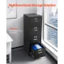 4 Drawer File Cabinet with Lock, Metal Vertical Filing Storage Cabinets for Home Office, Heavy-Duty Cabinet with Detachable Hang
