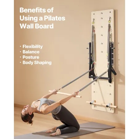 Vægmonteret pilates reformator maskine pilates springbræt ahorn