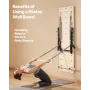 Wall Mounted Pilates Reformer Machine, Maple Wood Pilates Springboard, Exercise Equipment with Resistance Springs, Yoga Fitness 