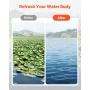 24 in Aquatic Weed Rake, 8.7 in Double Sided Lake Weed Rake, Pond Weeds Cutter with 30ft Rope, Tie Hole, No Assembly Required, L