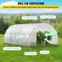 Walk-in Tunnel Greenhouse, 609.6 x 304.8 x 213.4 cm Portable Plant Hot House w/ Galvanized Steel Hoops, 3 Top Beams, 4 Diagonal 