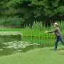 24 in Aquatic Weed Rake, 8.7 in Double Sided Lake Weed Rake, Pond Weeds Cutter with 30ft Rope, Tie Hole, No Assembly Required, L