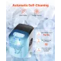 Countertop Ice Maker, 9 Cubes Ready in 6 Mins, 33lbs in 24Hrs, Self-Cleaning Portable Ice Maker with Ice Scoop and Basket, Ice M