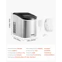 Countertop Ice Maker, 9 Cubes Ready in 6 Mins, 33lbs in 24Hrs, Self-Cleaning Portable Ice Maker with Ice Scoop and Basket, Ice M