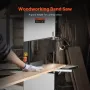 Band Saw, 340mm / 13.39-Inch, Benchtop Bandsaw with Stand, 440-846 RPM Continuously Viable Speed, 1100W 1.5HP, 220V, Optimized W