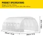 Walk-in Tunnel Greenhouse, 609.6 x 304.8 x 213.4 cm Portable Plant Hot House w/ Galvanized Steel Hoops, 3 Top Beams, 4 Diagonal 