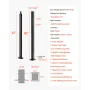 Cable Railing Post, 42x2x2 Inch Level Deck Stair Posts, 1-Pack Stainless Steel Cable Handrail Post, Pre-Drilled Pickets with Mou