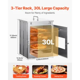 Foldable Camping Oven Stainless Steel Portable Camping Stove 3 Tier Grill