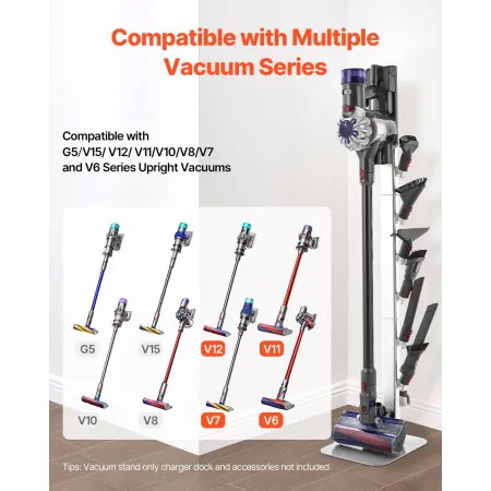Vacuum Stand, Compatible with Dyson G5 V15 V12 V11 V10 V8 V7 V6 Series Upright Vacuums Cleaners & Accessories, Stable Vacuum Sta