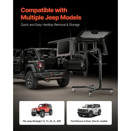 Hard Top Removal Lift for Jeep Wranglers YJ TJ JK JL & 4XE Ford